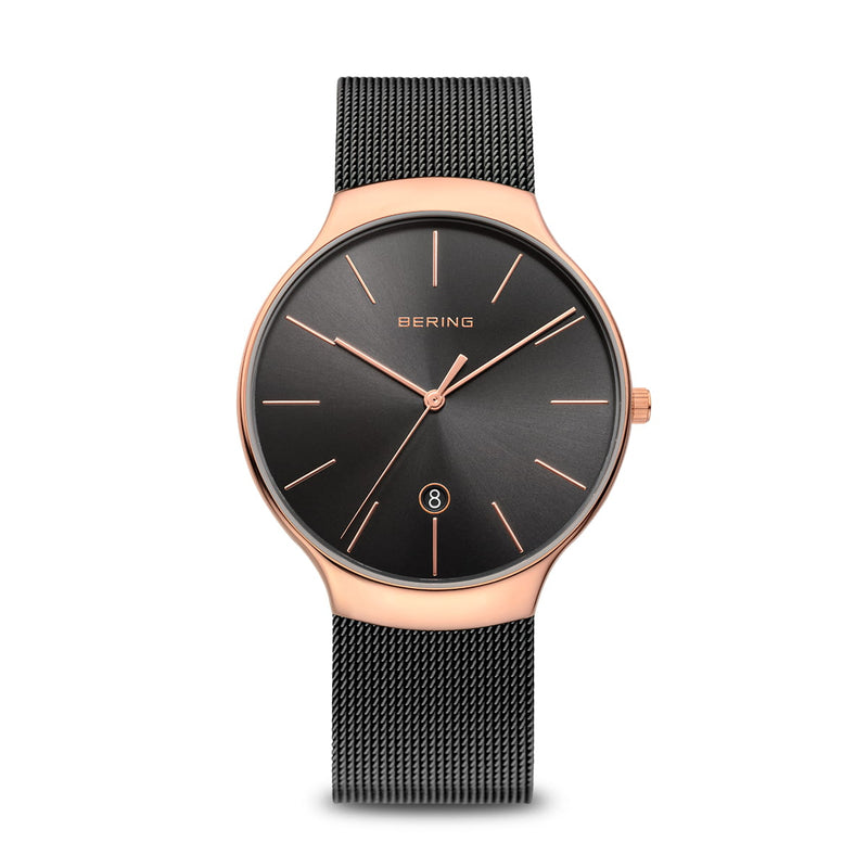 Bering Classic Collection 38mm Black Milanese Strap