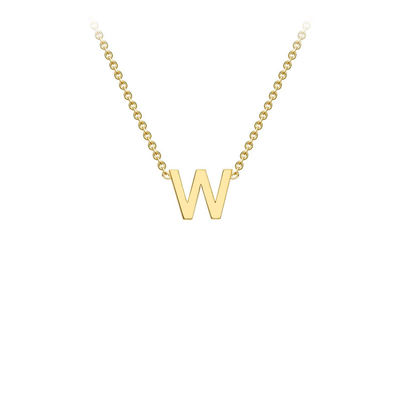 9K Yellow Gold Letter Initial Adjustable Necklace 38cm+5cm