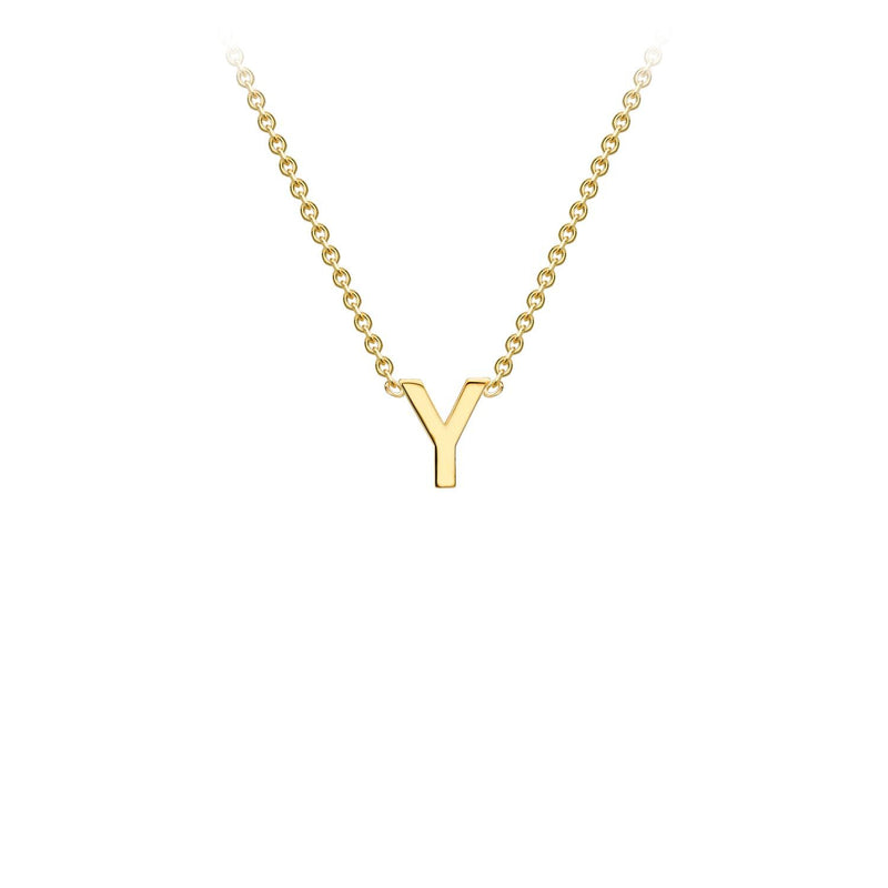 9K Yellow Gold Letter Initial Adjustable Necklace 38cm+5cm