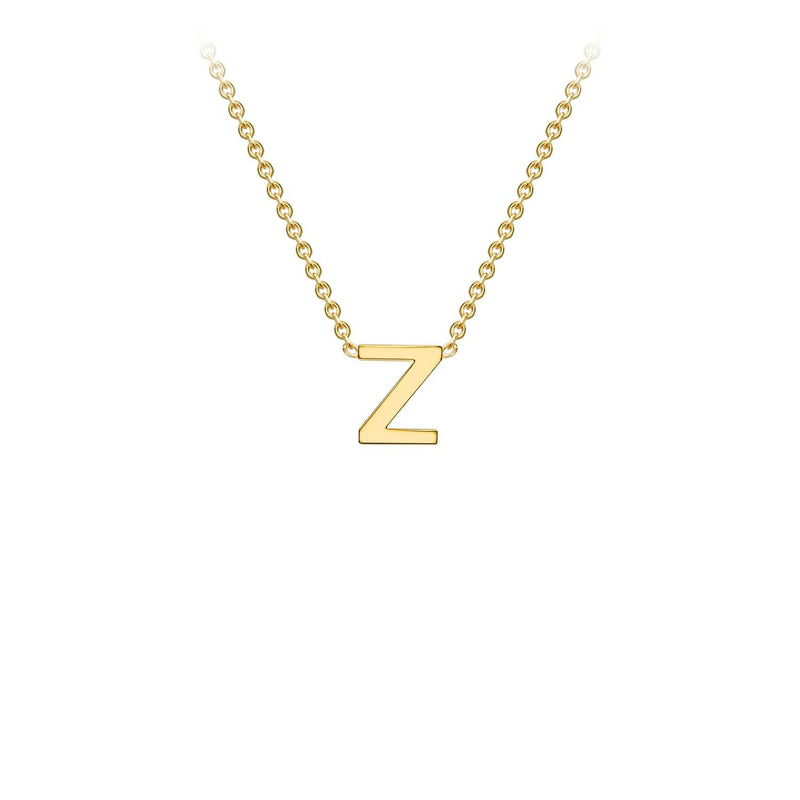 9K Yellow Gold Letter Initial Adjustable Necklace 38cm+5cm