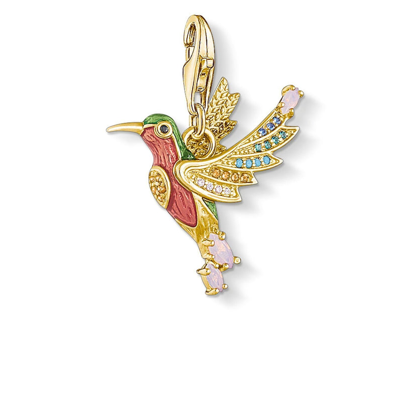 Thomas Sabo Charm Pendant Colourful Hummingbird Gold