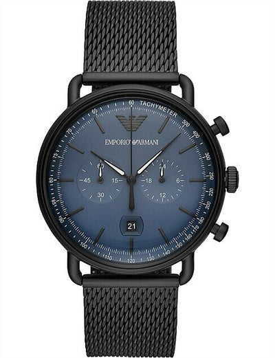 Emporio Armani Men's Blue Dial Aviator Chronograph Watch AR11201