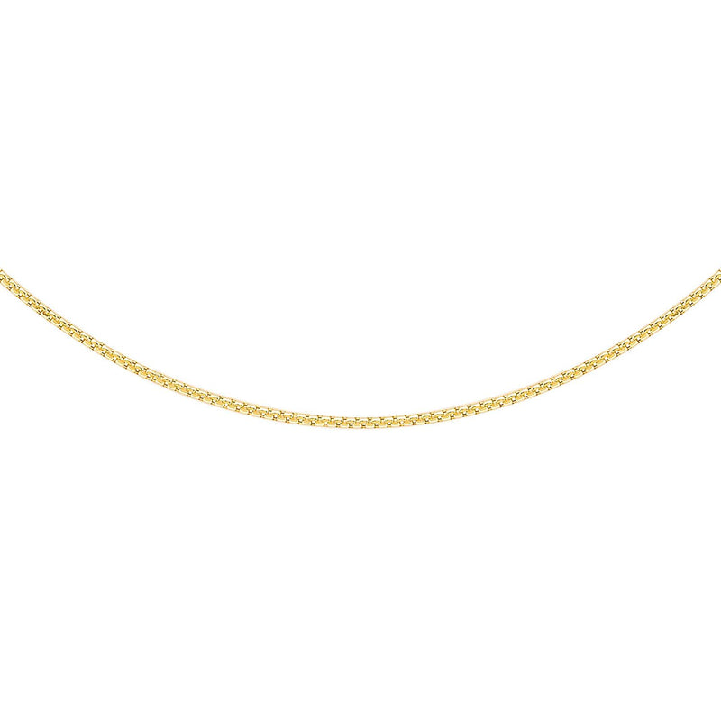 9K Yellow Gold Diamond Cut Box Chain 40cm