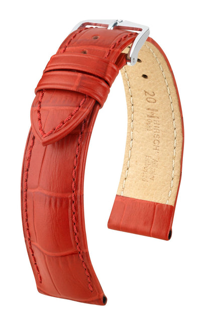 Hirsch Duke M Sturdy Red Leather Band