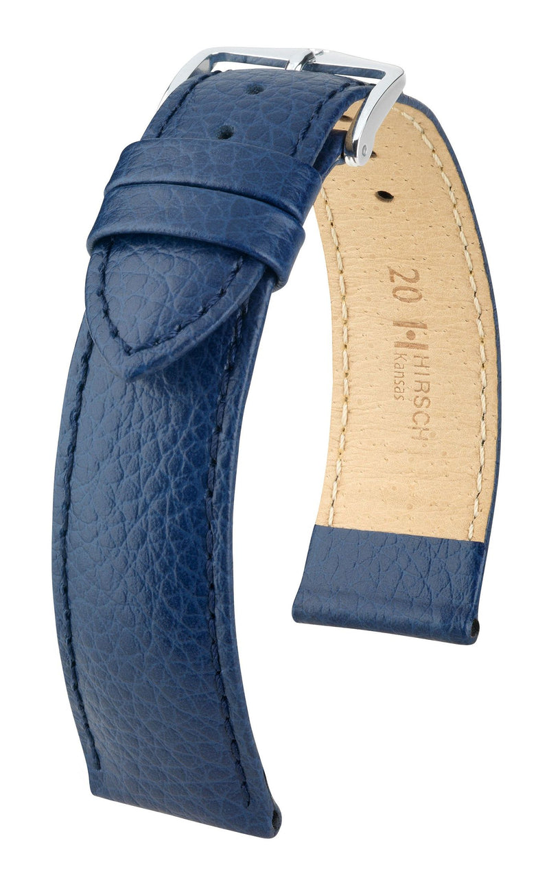 Hirsch Kansas Medium Blue Silver Buckle Strap