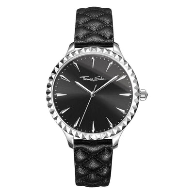 Thomas Sabo Pyramid Black Leather Black Dial Womens Watch