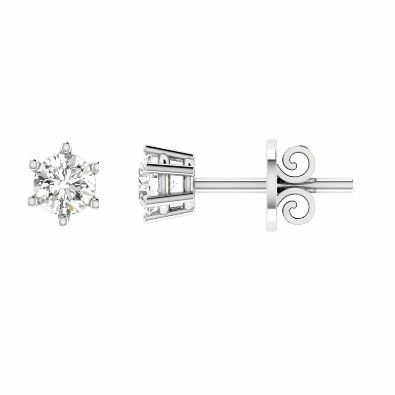 Diamond Stud Earrings with 0.50ct Diamonds in 18K White Gold