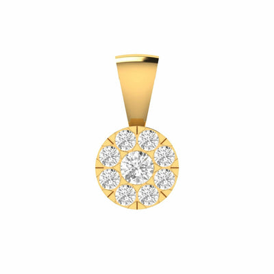 Cluster Diamond Pendant With 0.75ct Diamonds In 9K Yellow Gold