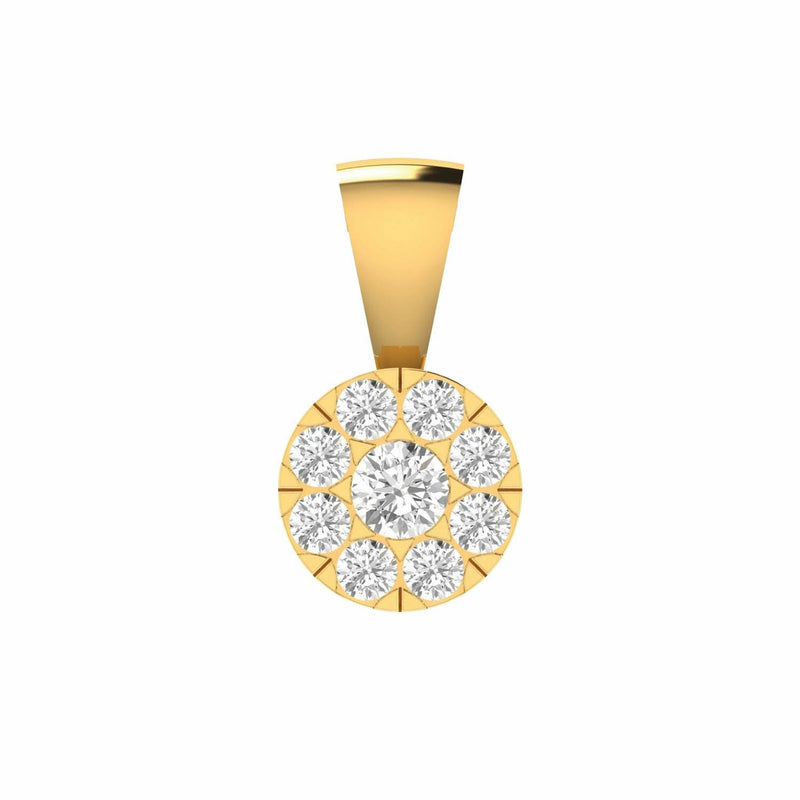 Cluster Diamond Pendant With 0.75ct Diamonds In 9K Yellow Gold