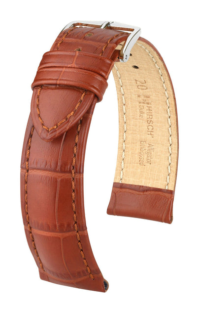 Hirsch Duke L Sturdy Golden Brown Leather Band