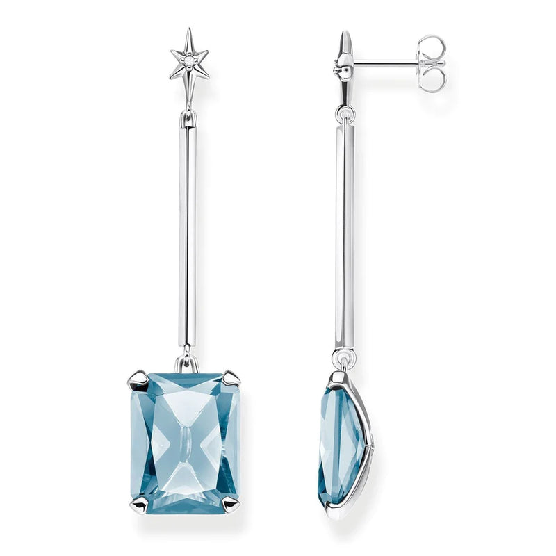 Thomas Sabo Earrings Blue Stone With Star TH2071AQ