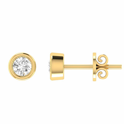 Diamond Stud Earrings With 0.12ct Diamonds In 9K Yellow Gold