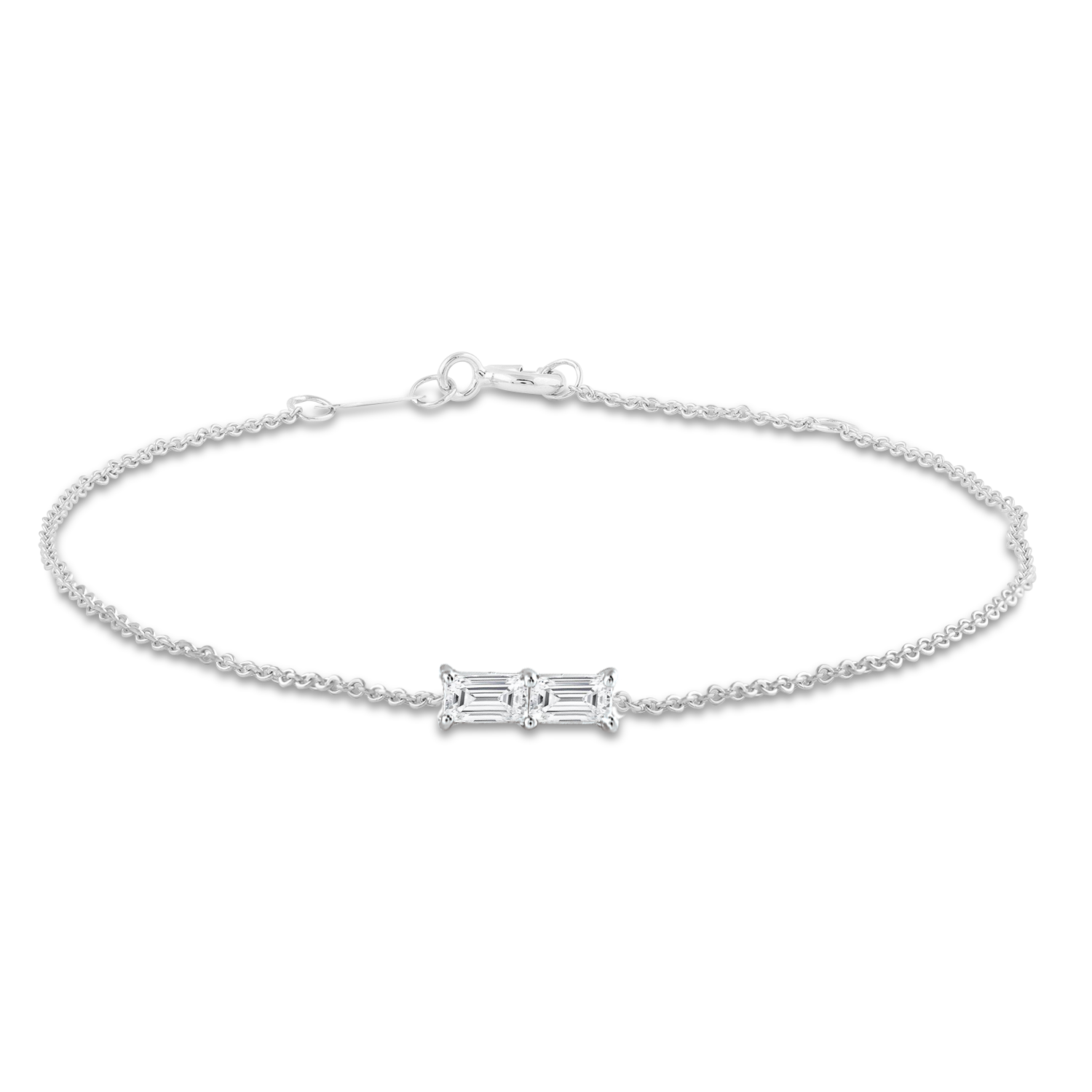 Bracelet with 0.06ct Diamonds In 9K White Gold