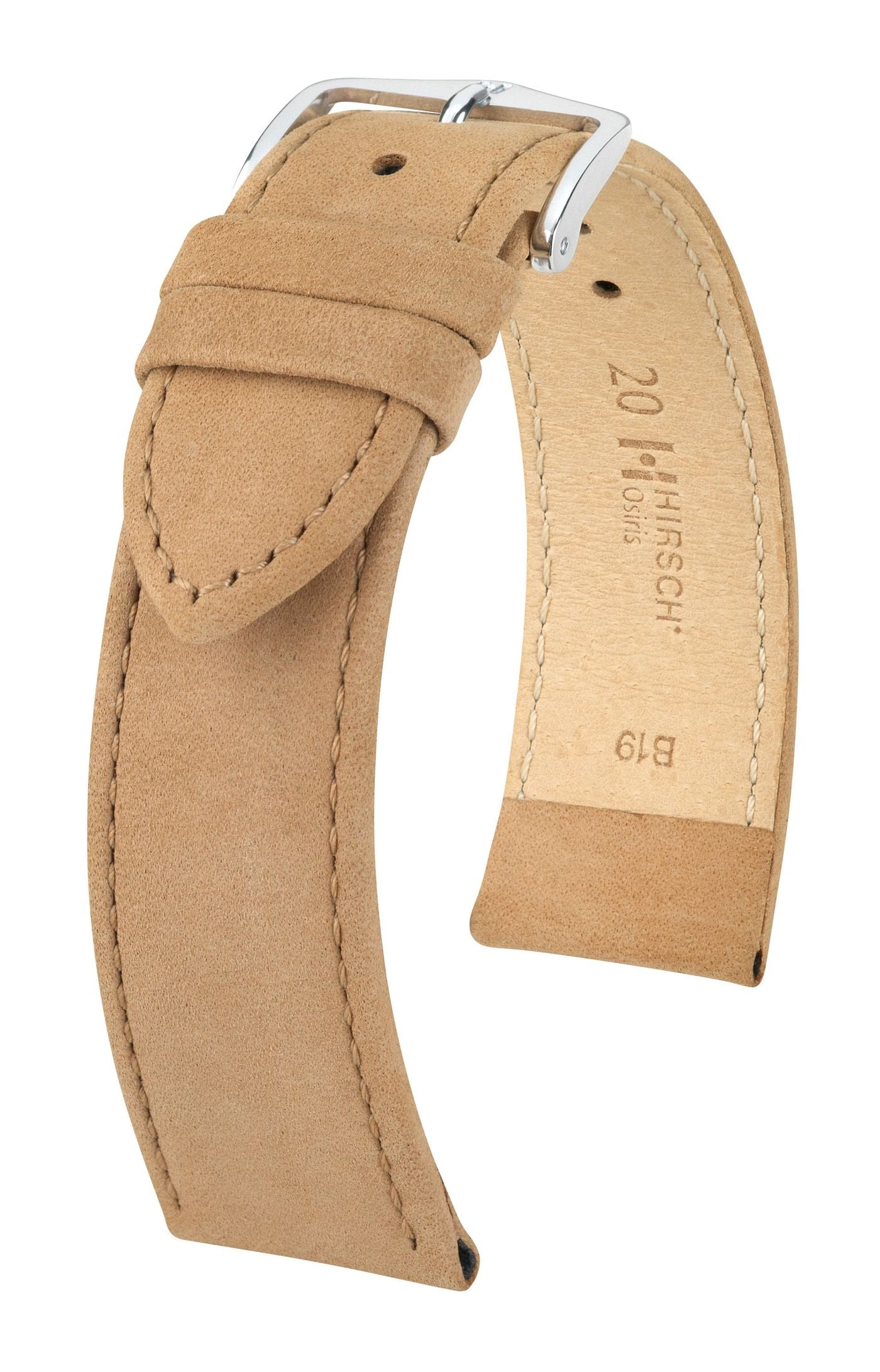 Hirsch Osiris Medium Beige Silver Buckle Strap
