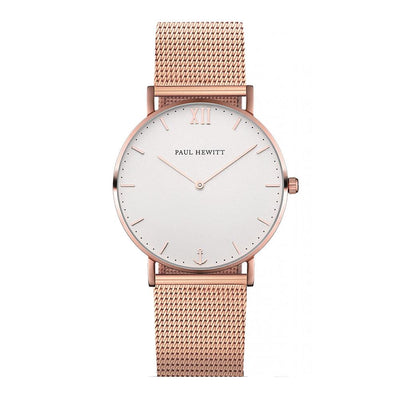 Paul Hewitt Sailor White Sand Rose Gold Mesh Watch