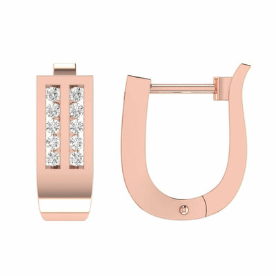 Diamond Huggie Earrings With 0.33ct Diamonds In 9K Rose Gold