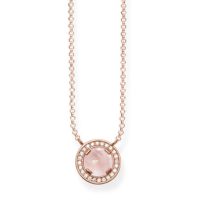 Thomas Sabo Luna Rose Qtz Rose Gold Plated Cubic Zirconia Necklace