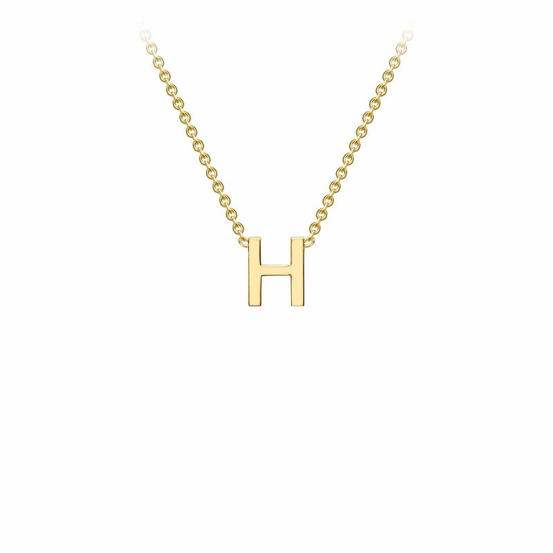 9K Yellow Gold Letter Initial Adjustable Necklace 38cm+5cm