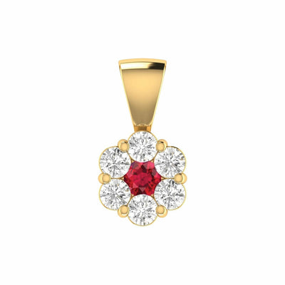 Ruby Diamond Pendant With 0.40ct Diamonds In 9K Yellow Gold