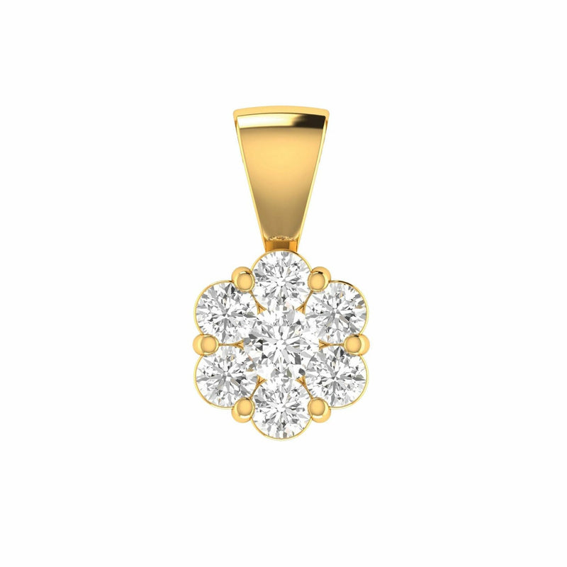 Cluster Diamond Pendant With 0.50ct Diamonds In 9K Yellow Gold