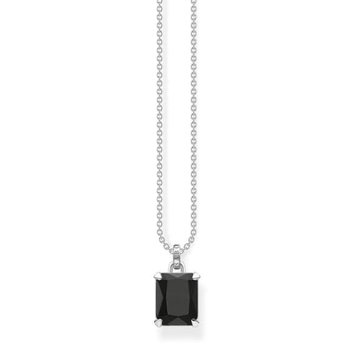 Thomas Sabo Black Stone Silver Necklace