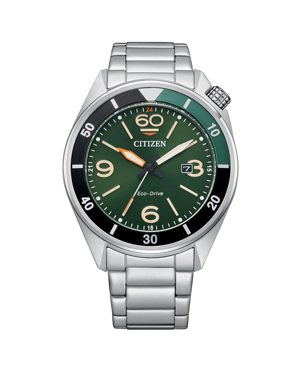 Citizen Eco Drive Bracelet Green Dial Watch AW1718-88X