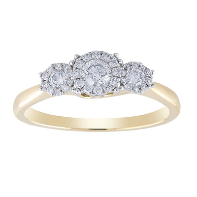 Ring with 0.47ct Diamonds In 9K Yellow Gold