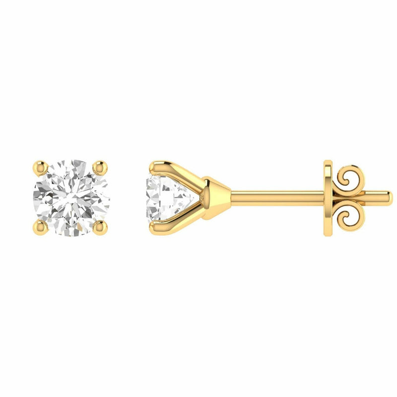 Diamond Stud Earrings With 0.10ct Diamonds In 9K Yellow Gold