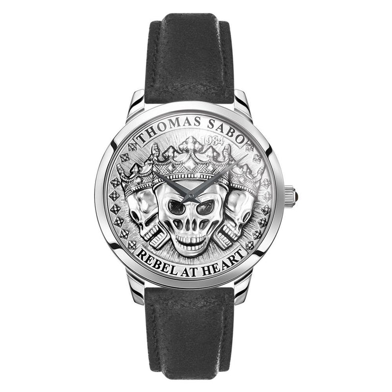 Thomas Sabo Rebel Kingdom Black Leather Skull Mens Watch