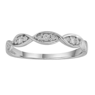 Band Ring with 0.1ct Diamonds in 9K White Gold