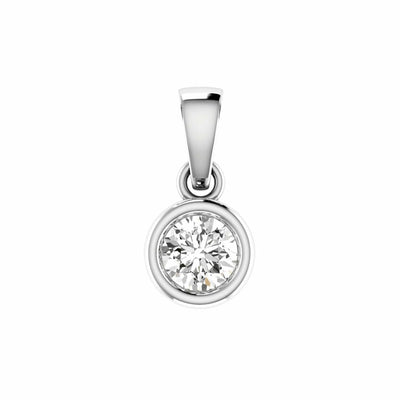 Diamond Solitaire Pendant With 0.40ct Diamonds In 18K White Gold