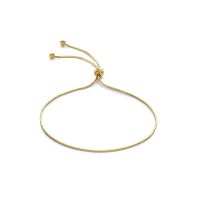 9K Yellow Gold Snake Chain Adjustable Slider Bracelet