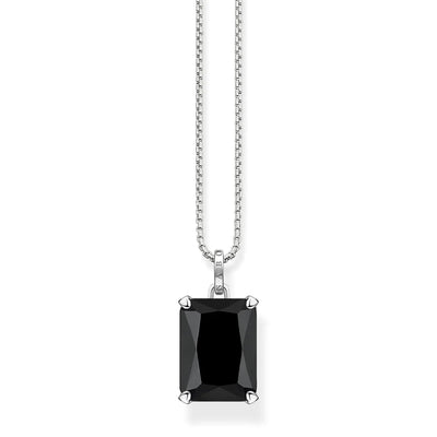 Thomas Sabo Black Stone Silver Necklace