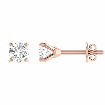 Diamond Stud Earrings With 0.40ct Diamonds In 18K Rose Gold