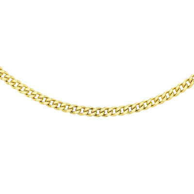 9K Yellow Gold Solid Diamond Cut Curb Chain 45cm