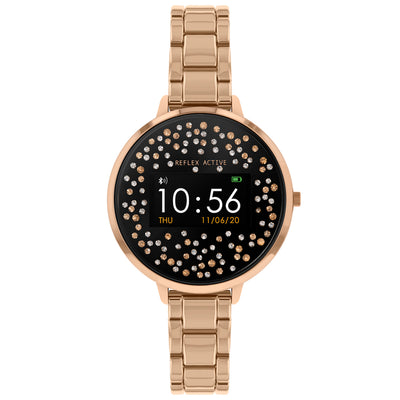 Reflex Active Series 3 Rose Gold Black Sparkle Smart Watch