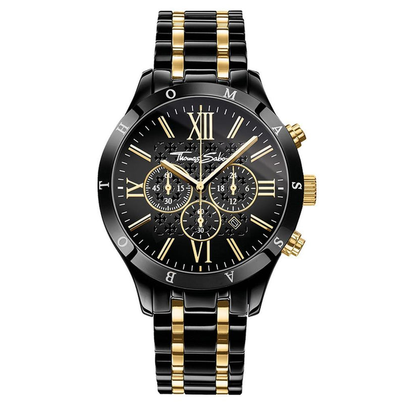 Thomas Sabo Rebel Two Tone Black Dial Mens Watch