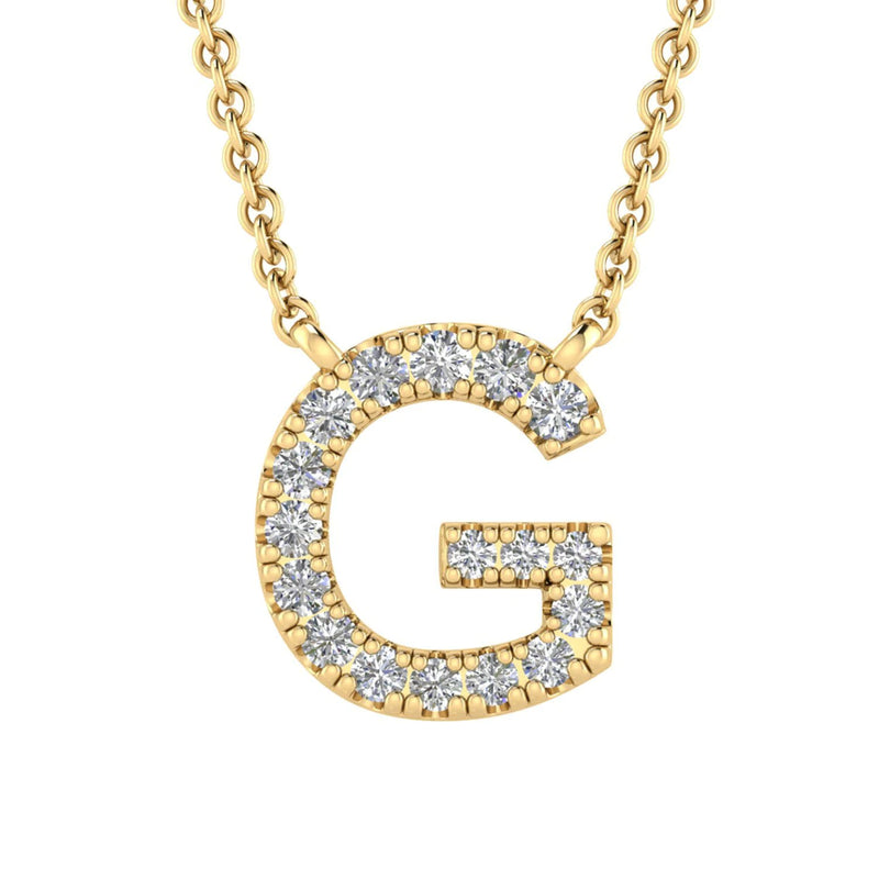 Initial Necklace With 0.06ct Diamonds In 9K Yellow Gold