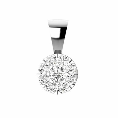 Cluster Diamond Pendant With 0.75ct Diamonds In 9K White Gold