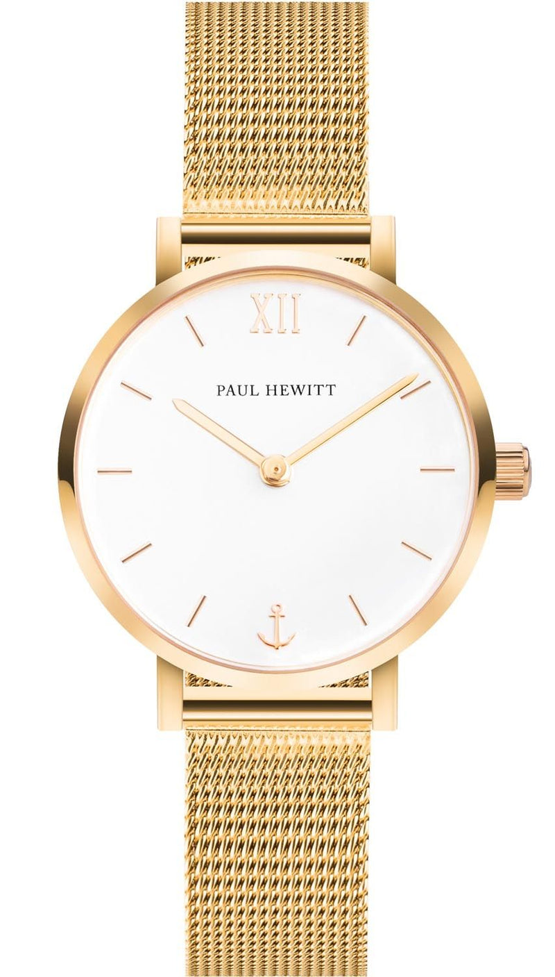 Paul Hewitt Modest White Sand Gold Mesh Watch