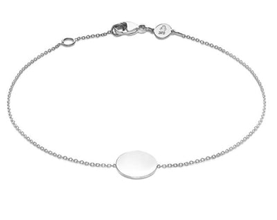 9K White Gold Solid Mini Disc Bracelet 18cm+1cm