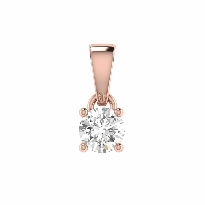 Diamond Solitaire Pendant With 0.50ct Diamonds In 18K Rose Gold