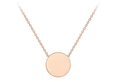 9K Rose Gold Solid 10mm Disc Adjustable Necklace