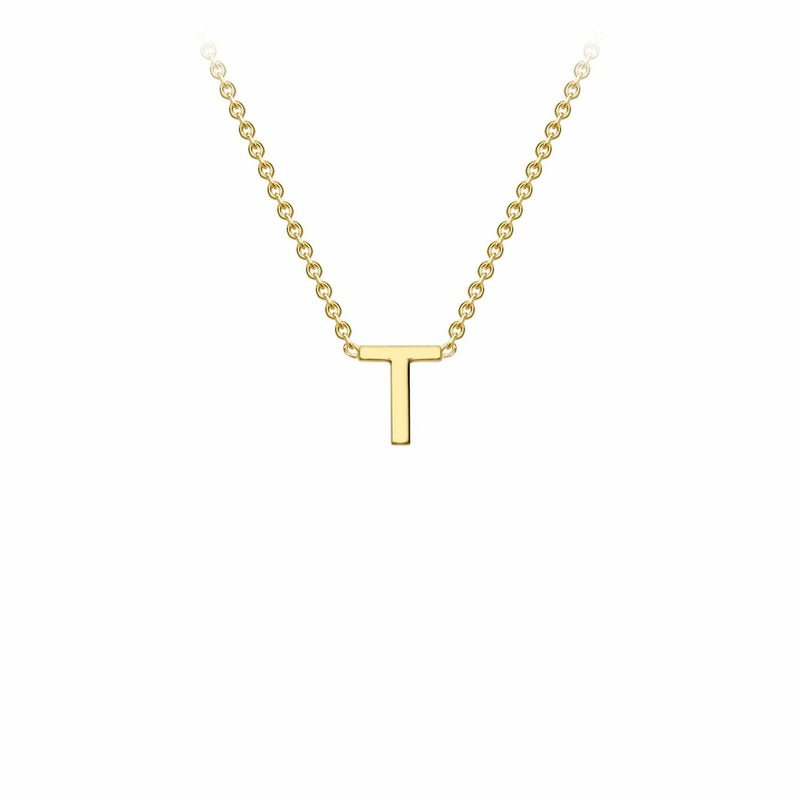 9K Yellow Gold Letter Initial Adjustable Necklace 38cm+5cm