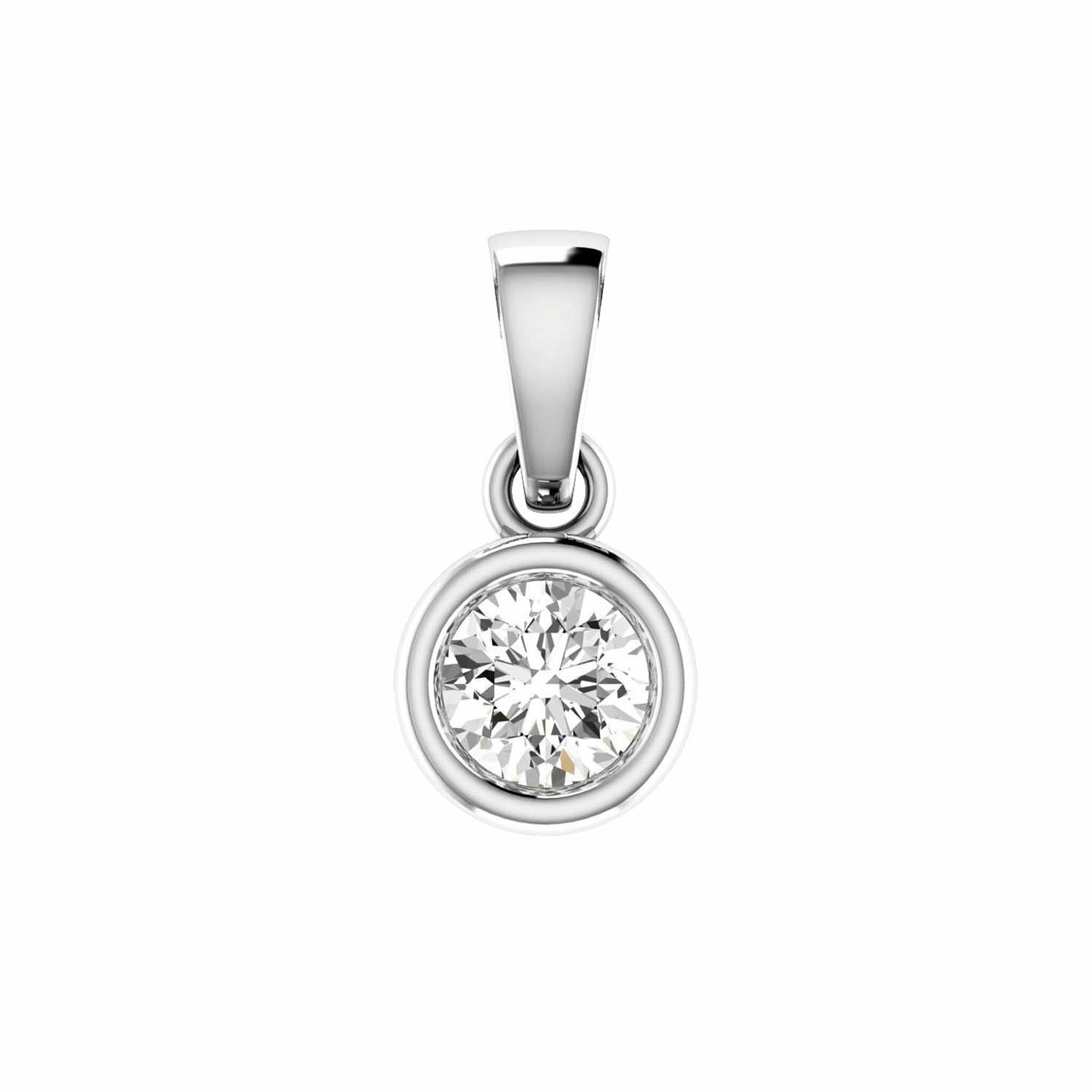 Diamond Solitaire Pendant With 0.10ct Diamonds In 9K White Gold