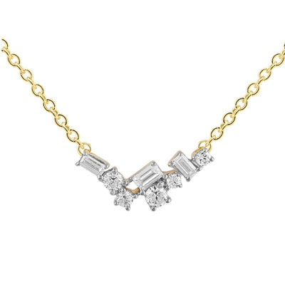 9K Yellow Gold 0.15ct Diamond Necklace