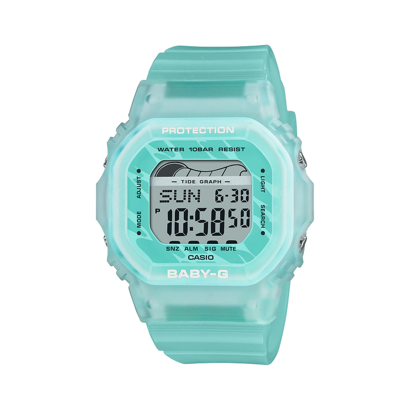 Baby-G Glide Digital Blue Green Resin Band Watch BLX565S-2D