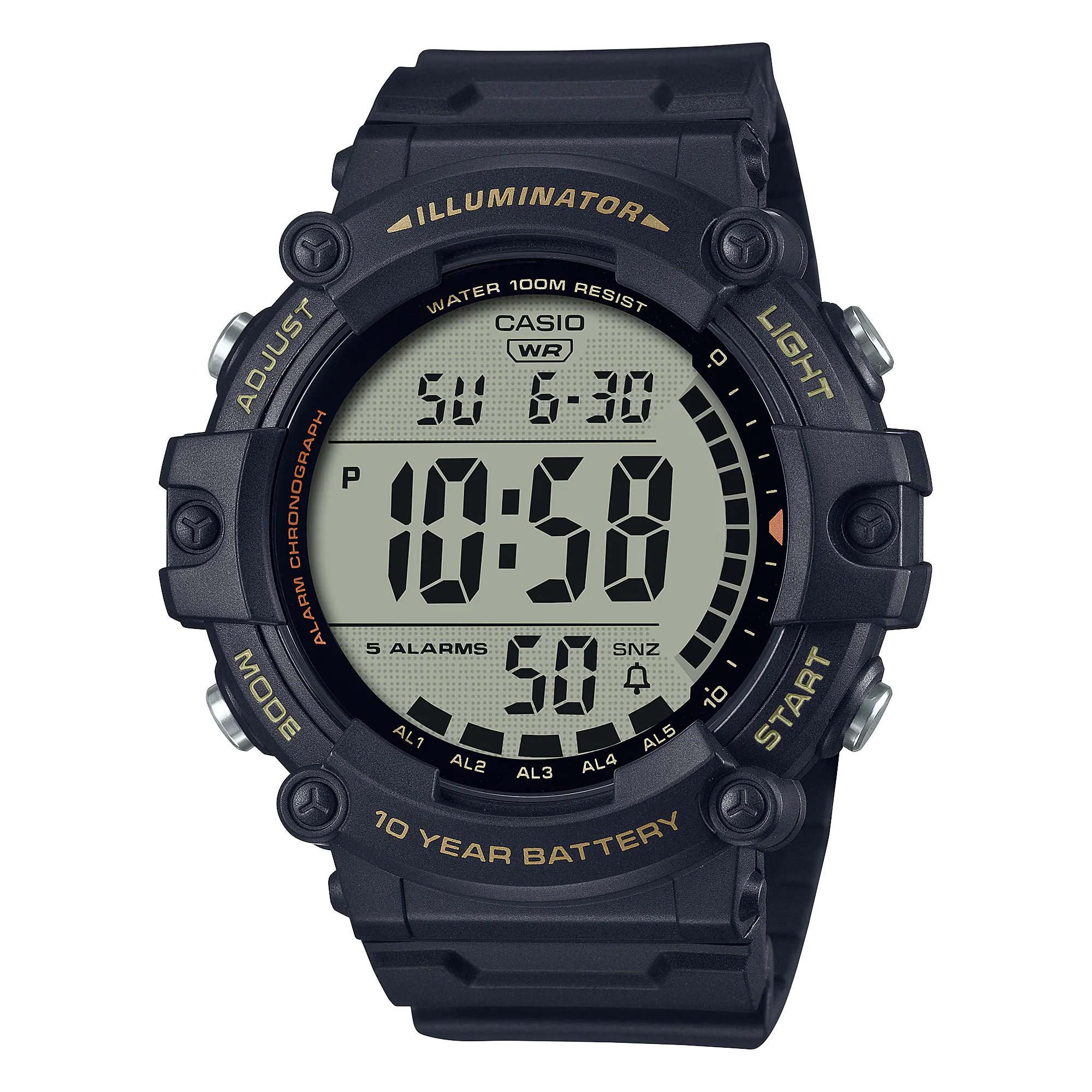 Casio Digital Black Resin Band Watch AE1500WHX-1A