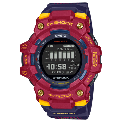 G-Shock G-Squad Blue and Red Resin Band Watch GBD100BAR-4D