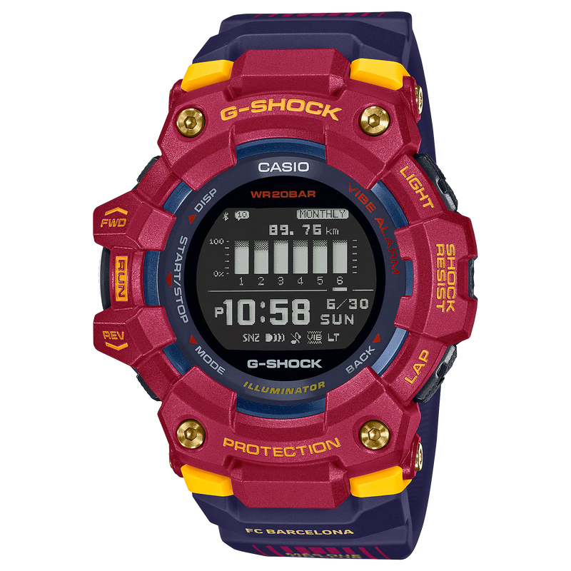 G-Shock G-Squad Blue and Red Resin Band Watch GBD100BAR-4D